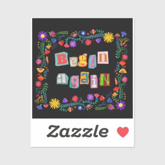 再び開始勇気付けられるの開始2回目のチャンス シール (シート)