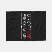 再び間違ったアンチトランプ政治的弾劾を憎む フリースブランケット (正面(横))