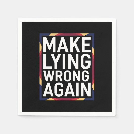 再び間違ったギフトを作るアンチトランプ スタンダードカクテルナプキン (正面)