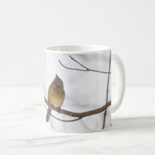 再び雪が降るとミセス・(鳥)ショウジョウコウカンチョウ・コーヒーマグが言う コーヒーマグカップ