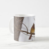 再び雪が降るとミセス・(鳥)ショウジョウコウカンチョウ・コーヒーマグが言う コーヒーマグカップ (正面左)