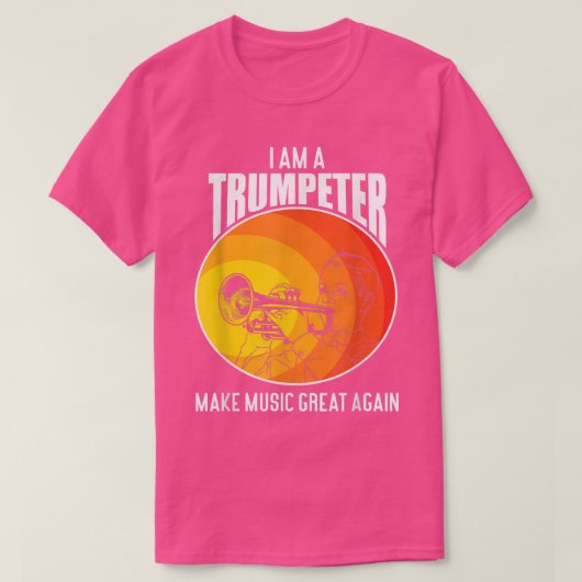 再び音楽を作素晴らしる，トランペットミュージシャン Tシャツ (デザイン正面)