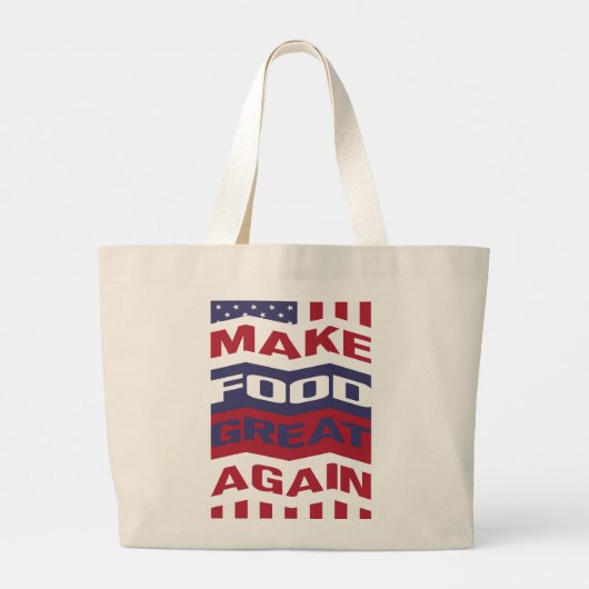 再び食べ物を作素晴らしるトート食料品ファーマーズマーケット ラージトートバッグ (裏面)