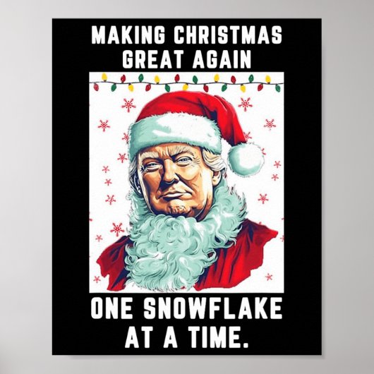 再び1つの雪素晴らし片Aクリスマスを作るトランプ ポスター (正面)