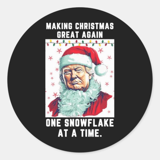 再び1つの雪素晴らし片Aクリスマスを作るトランプ ラウンドシール (正面)
