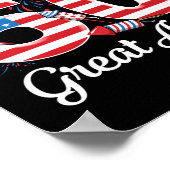 再び50素晴らし番目の誕生日のアメリカ国旗を作る ポスター (角)