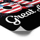 再び60素晴らし番目の誕生日アメリカ国旗を作る ポスター (角)