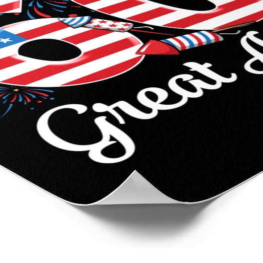 再び60素晴らし番目の誕生日アメリカ国旗を作る ポスター (角)