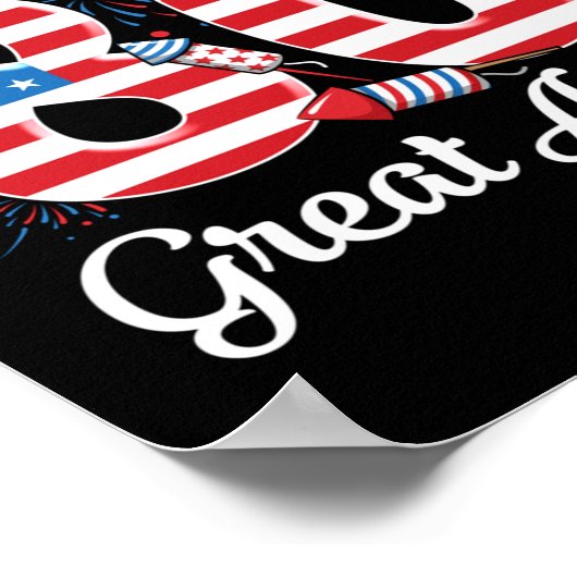 再び80素晴らし番目の80誕生日の米国国旗を作る ポスター (角)