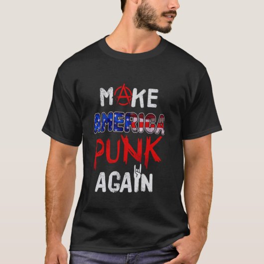 再び80sパンクおもしろいロックをアメリカに tシャツ (正面)