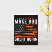 再びBbqを作素晴らしる米国国旗トランプ焼きバーベック カード (黄色い花)