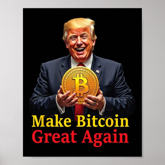 再びBitcoinを素晴らしBitcoin Crypto Futuをトランプ ポスター (正面)