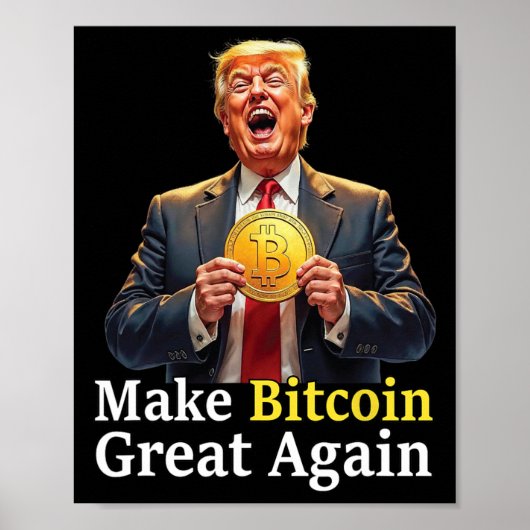 再びBitcoinを素晴らしBitcoin Crypto Futuをトランプ ポスター (正面)