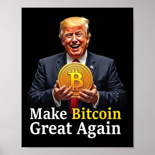 再びBitcoinを素晴らしBitcoin Crypto Futuをトランプ ポスター (正面)