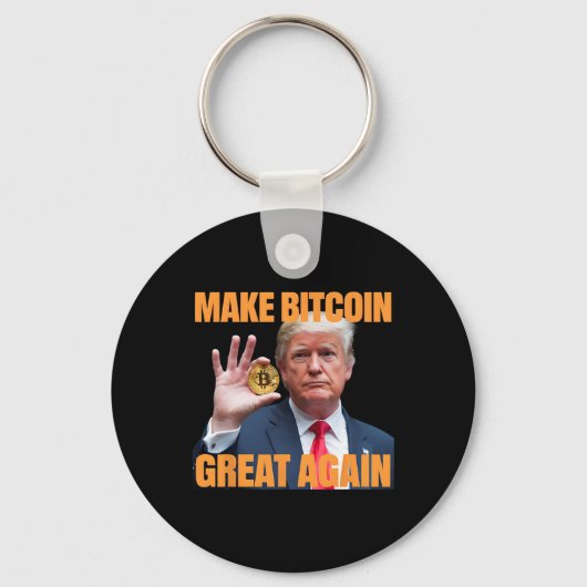 再びBitcoinを素晴らしTrump Bitcoinおもしろい Cryptにする キーホルダー (正面)