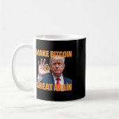 再びBitcoinを素晴らしTrump Bitcoinおもしろい Cryptにする コーヒーマグカップ (左)