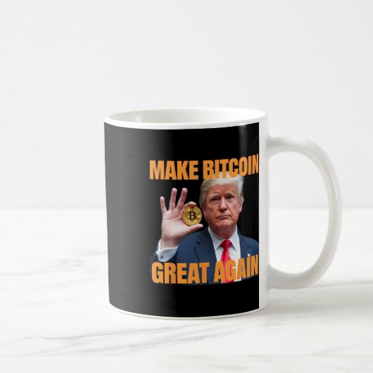 再びBitcoinを素晴らしTrump Bitcoinおもしろい Cryptにする コーヒーマグカップ (右)