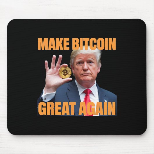 再びBitcoinを素晴らしTrump Bitcoinおもしろい Cryptにする マウスパッド (正面)