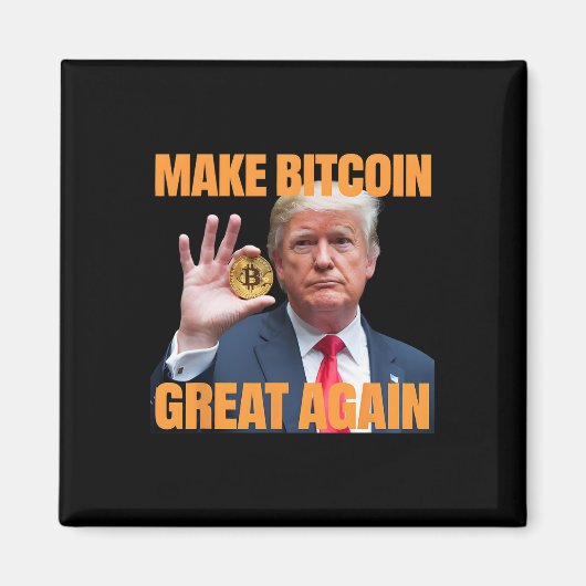 再びBitcoinを素晴らしTrump Bitcoinおもしろい Cryptにする マグネット (正面)
