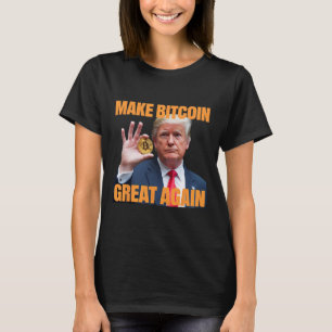再びBitcoinを素晴らしTrump Bitcoinおもしろい Cryptにする Tシャツ