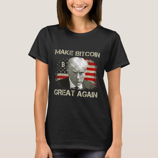 再びBitcoin素晴らし Magaプロおもしろいトランプ1 Tシャツ (正面)