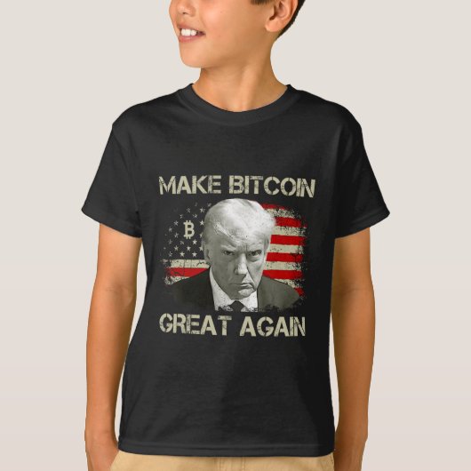 再びBitcoin素晴らし Magaプロおもしろいトランプ1 Tシャツ (正面)
