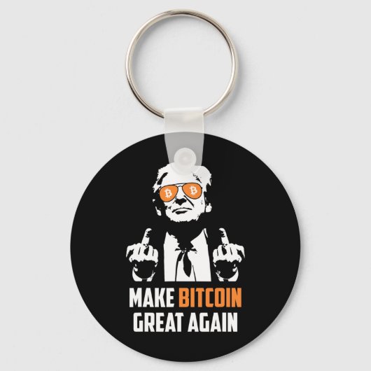 再びBitcoin素晴らし Magaプロおもしろいトランプ キーホルダー (正面)