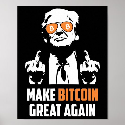 再びBitcoin素晴らし Magaプロおもしろいトランプ ポスター (正面)