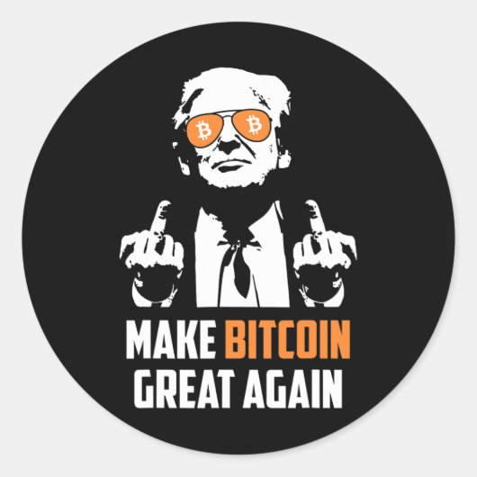 再びBitcoin素晴らし Magaプロおもしろいトランプ ラウンドシール (正面)