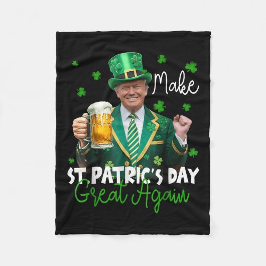 再びSt patricks day素晴らしをアメリカンシャムロックにする フリースブランケット (正面)
