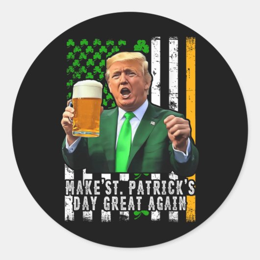 再びSt patricks day素晴らしをアメリカ人にする ラウンドシール (正面)