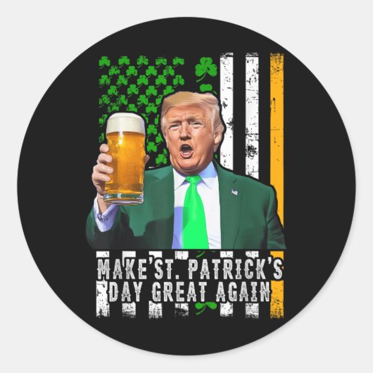 再びSt patricks day素晴らしをアメリカ人にする ラウンドシール (正面)