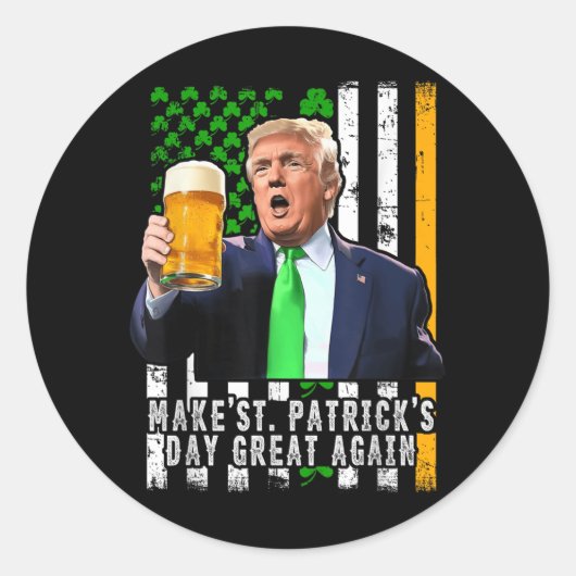 再びSt patricks day素晴らしをアメリカ人にする ラウンドシール (正面)