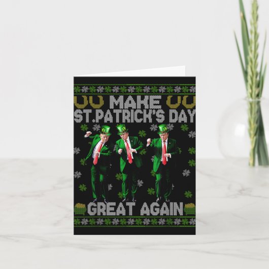 再びSt patricks day素晴らしをシャムロックトランプamにする カード (正面)