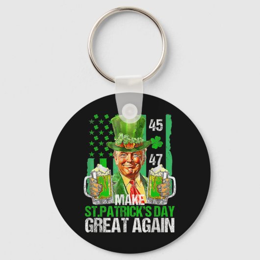 再びSt patricks day素晴らしをシャムロックトランプamにする キーホルダー (正面)