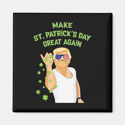 再びSt patricks day素晴らしをシャムロックトランプamにする マグネット (正面)