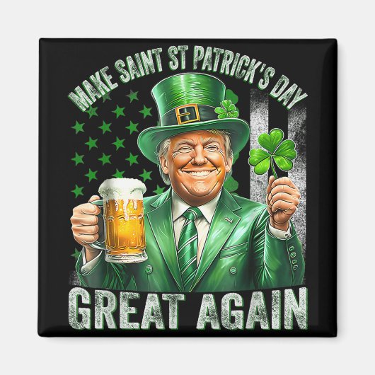 再びSt patricks day素晴らしをシャムロックトランプamにする マグネット (正面)