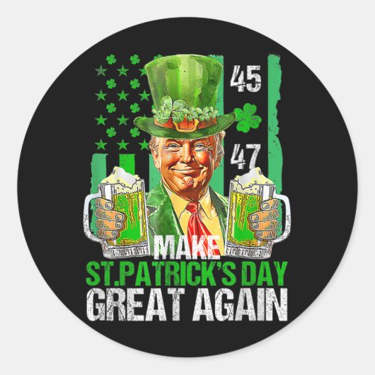 再びSt patricks day素晴らしをシャムロックトランプamにする ラウンドシール (正面)