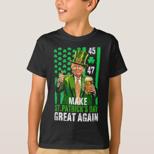 再びSt patricks day素晴らしをシャムロックトランプamにする Tシャツ (正面)