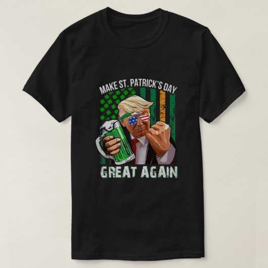 再びSt patricks day素晴らしをトランプ・レプラーシャンにする Tシャツ (デザイン正面)