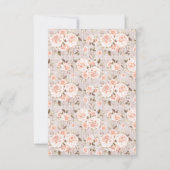 再スケジュールされた素朴バラの日付の結婚変更 招待状 (裏面)