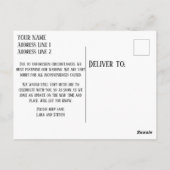 再スケジュールのお知らせデザイン。 ポストカード (裏面)