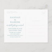 再スケジュールビーチ結婚式おもしろいの未定の発表 案内ポストカード (裏面)