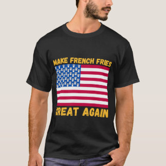 再フランスのび素晴らしアメリカ国旗のフランスのフライ Tシャツ