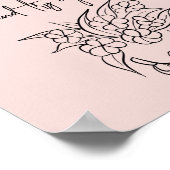 再モダンび花の女性を試パーソナライズされたす ポスター (角)