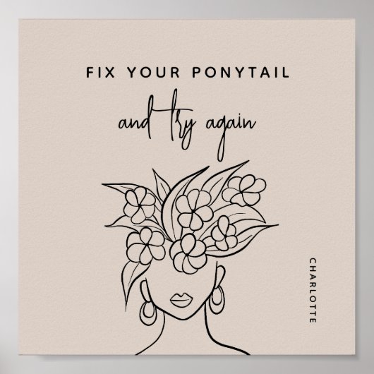 再モダンび花の女性を試パーソナライズされたす ポスター (正面)