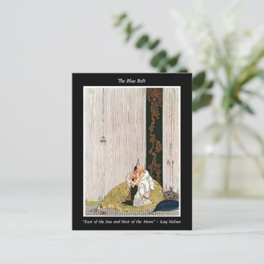 再会した愛好家を受け入れるアールヌーボーイラストレーション ポストカード (スタンド正面)