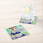 再使用可能なペーパーコースターはほしいと思うものは何でも食べます スクエアペーパーコースター (インサイチュ)