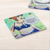 再使用可能なペーパーコースターはほしいと思うものは何でも食べます スクエアペーパーコースター (アングル)