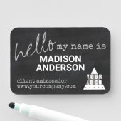 再使用可能なロゴの黒板のタイポグラフィこんにちは 名札 (インサイチュ)